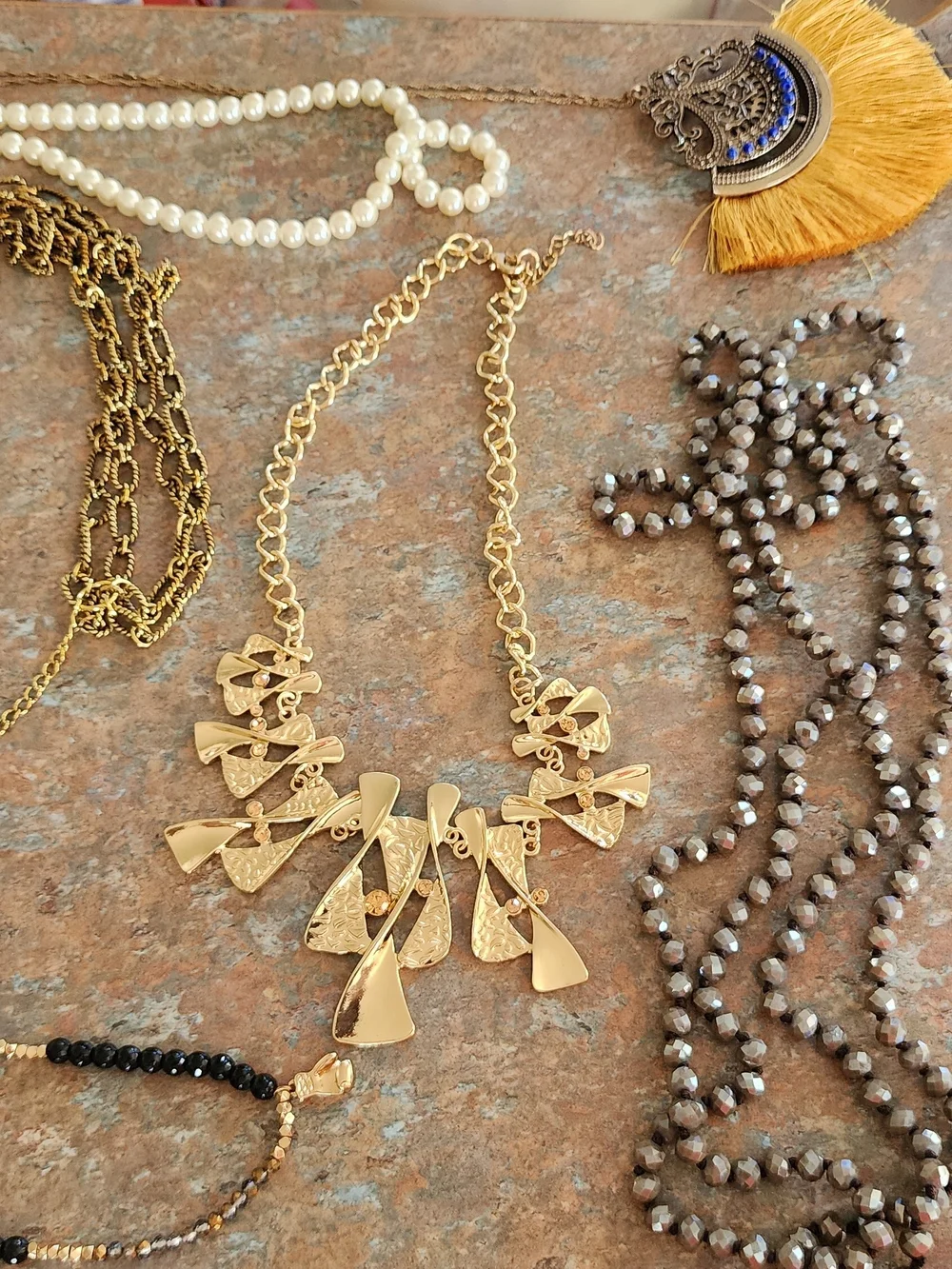 Variety Of Costume Jewelry-Necklaces, Earrings, Bracelets, Matching Sets.